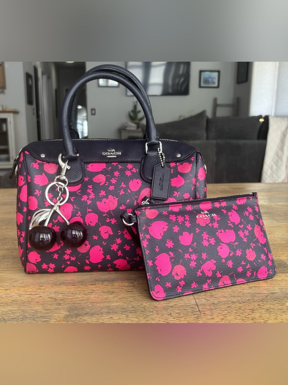 Coach Set Calico Prairie mini Bennett with Wristlet